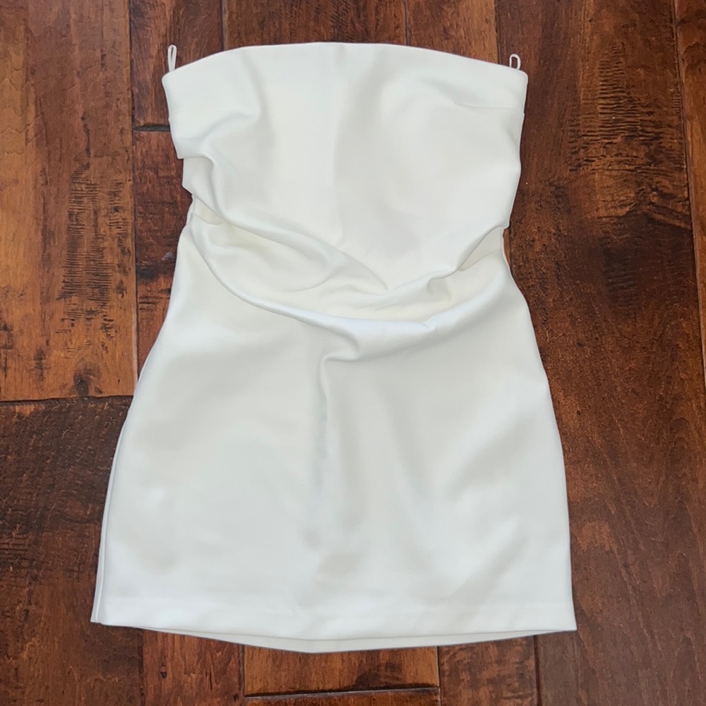 Zara White Strapless Mini Dress